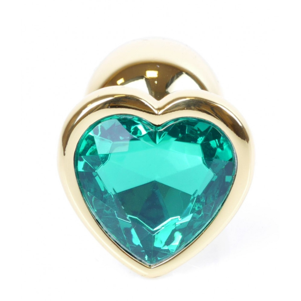Анальные игрушки - Анальная пробка Boss Series - Jewellery Gold Heart PLUG Green S, BS6400042 6