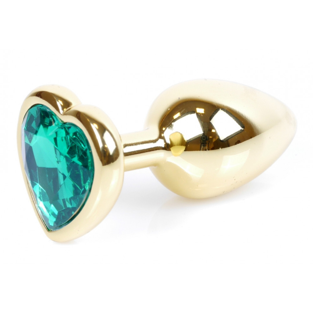 Анальные игрушки - Анальная пробка Boss Series - Jewellery Gold Heart PLUG Green S, BS6400042 7