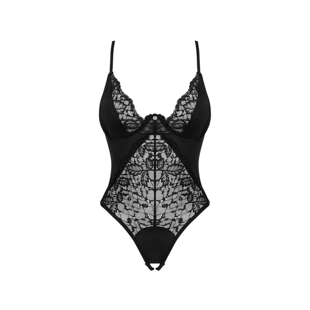 Эротическое белье - Боди кружевной с открытым доступом Obsessive Bellastia черный, XS/S 2