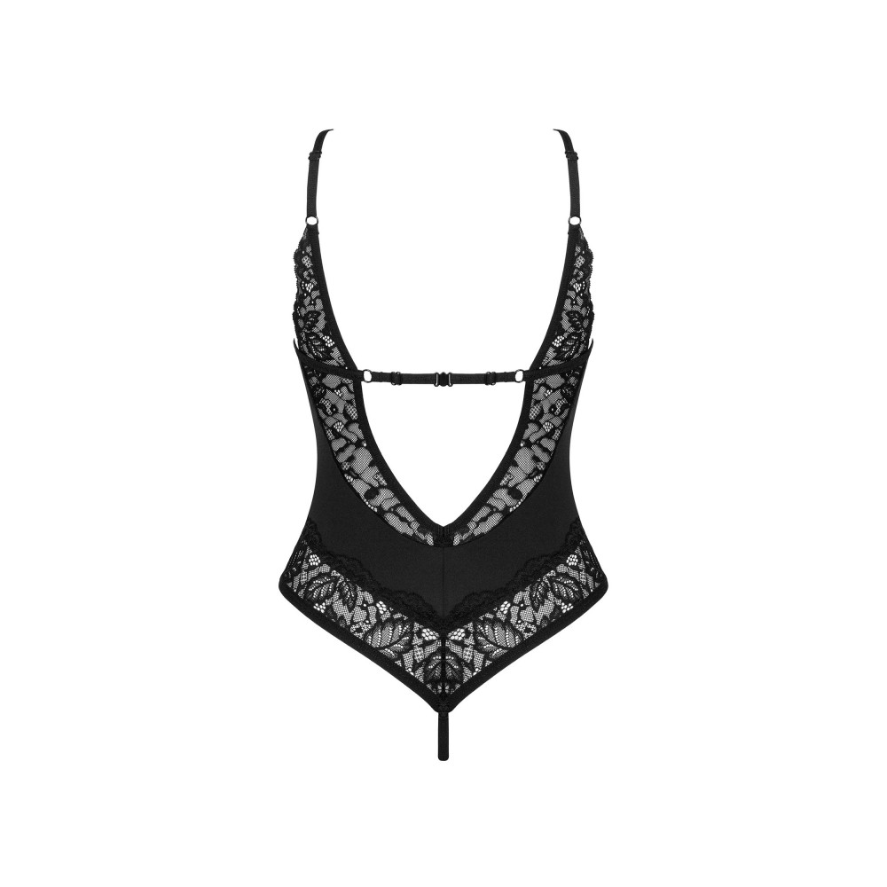 Эротическое белье - Боди кружевной с открытым доступом Obsessive Bellastia черный, XS/S 3
