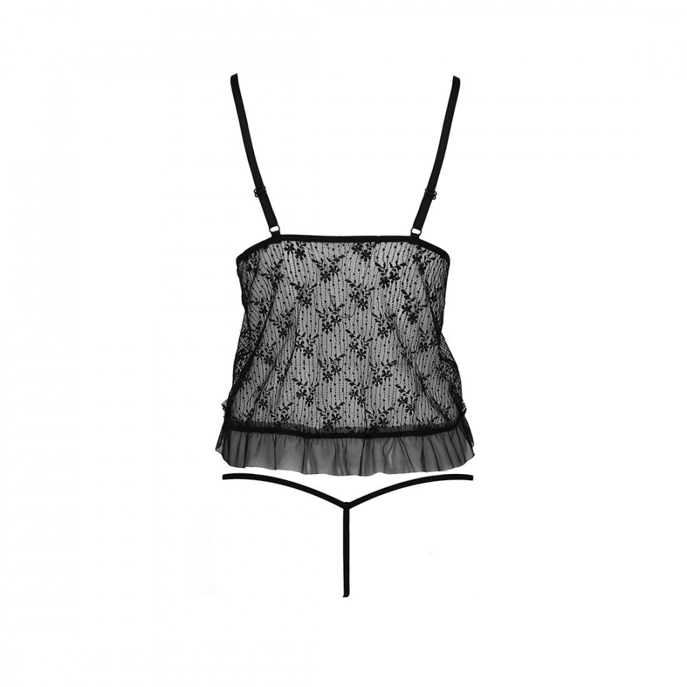 Эротическое боди - Боди монокини с открытой грудью JUSTINA BODY black L/XL Passion 2