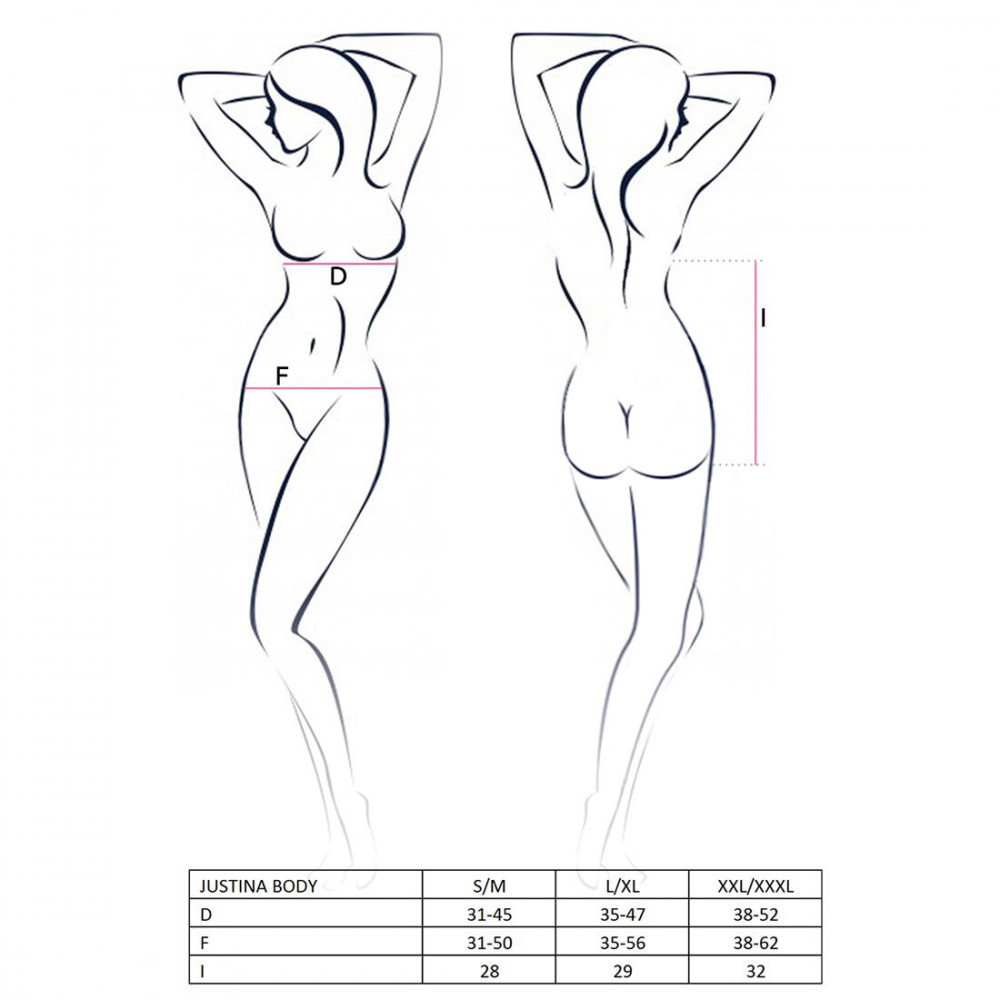 Эротическое боди - Боди монокини с открытой грудью JUSTINA BODY black L/XL Passion 1