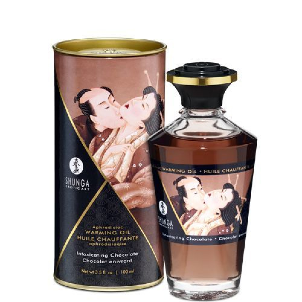 Массажные масла и свечи - Разогревающее масло Shunga Aphrodisiac Warming Oil – Intoxicating Chocolate (100 мл) без сахара