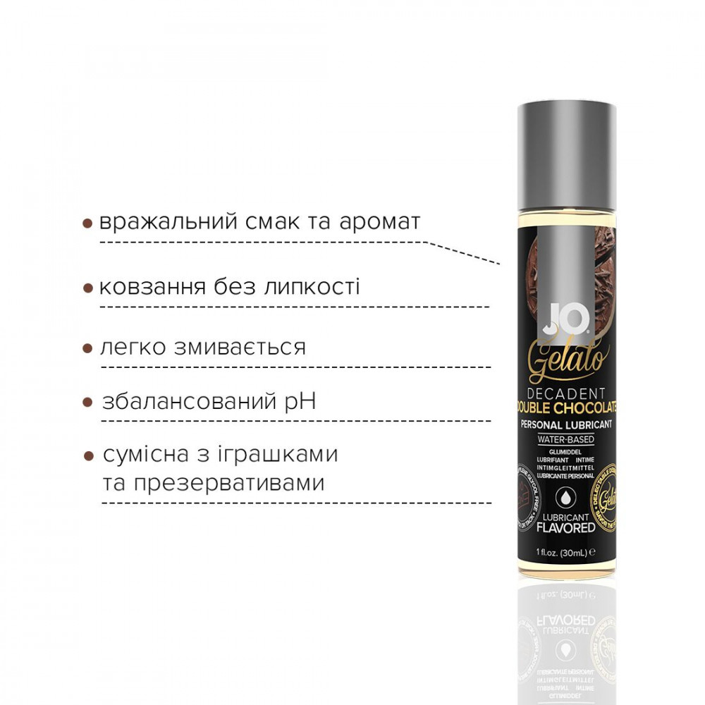Оральные смазки - Смазка на водной основе System JO GELATO Double Chocolate (30 мл) без сахара, парабенов и гликоля 2