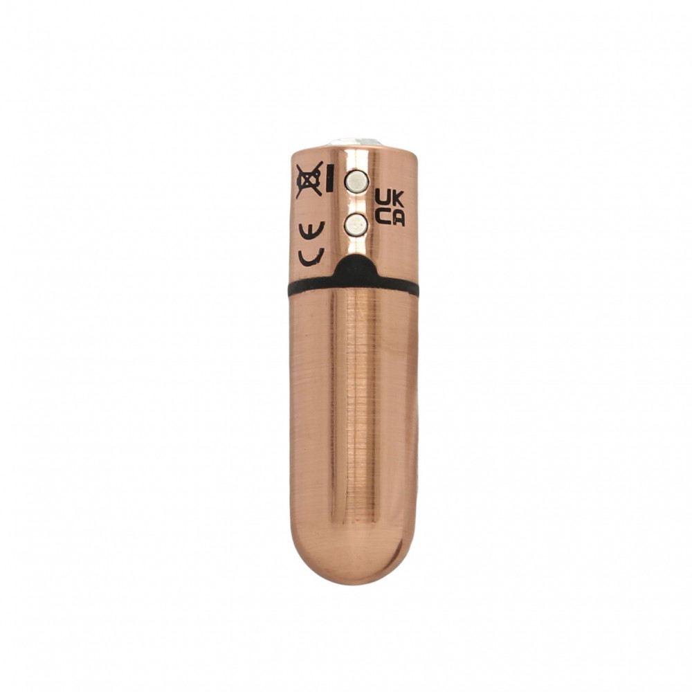 Клиторальный вибратор - Вибропуля PowerBullet First-Class Bullet 2.5″ with Key Chain Pouch, Rose Gold, 9 режимов вибрации 6