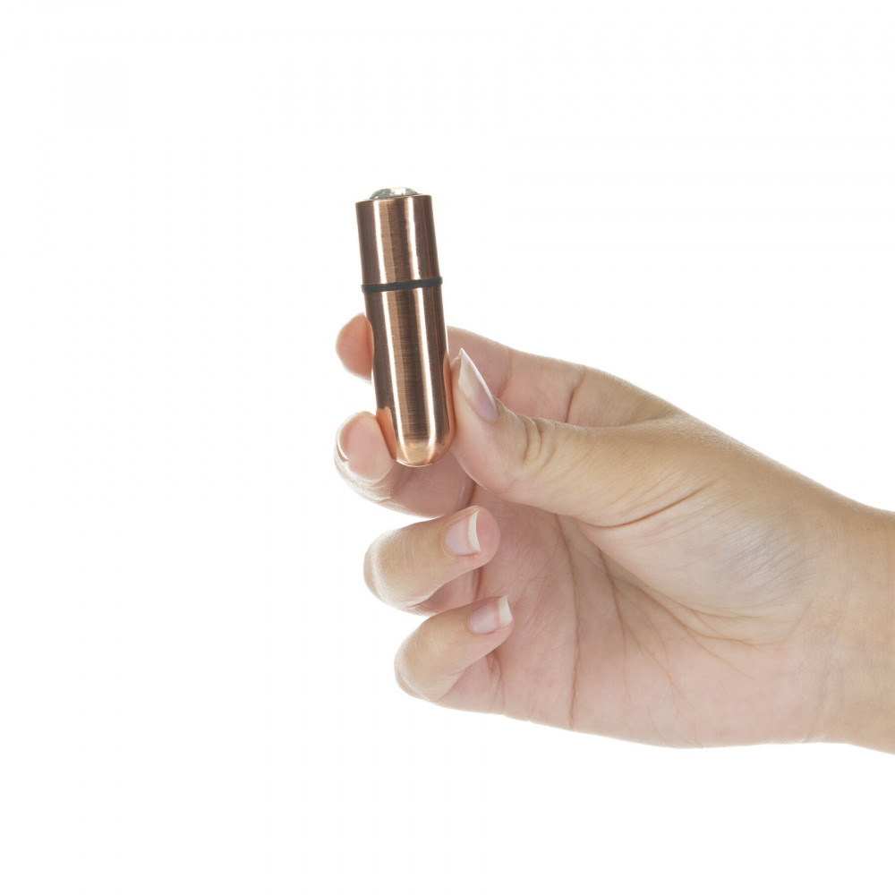 Клиторальный вибратор - Вибропуля PowerBullet First-Class Bullet 2.5″ with Key Chain Pouch, Rose Gold, 9 режимов вибрации 5