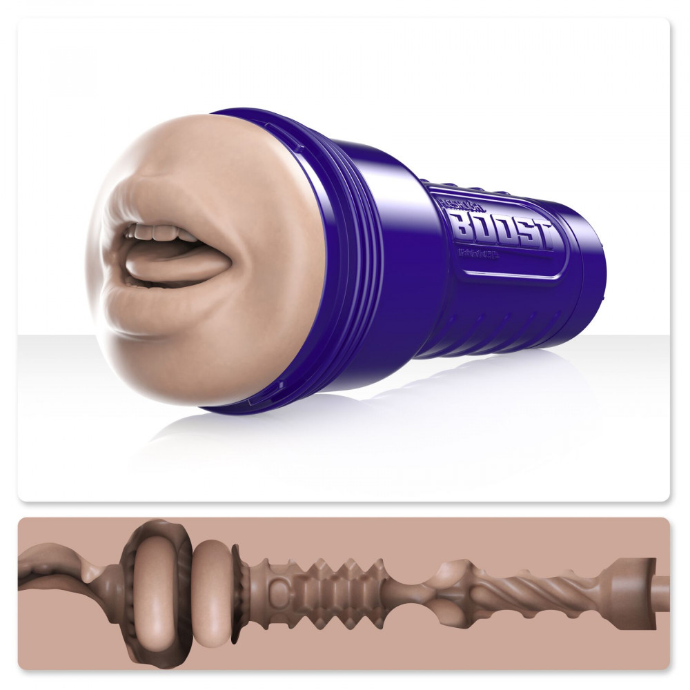 Мастурбаторы оральные - Мастурбатор-ротик Fleshlight Boost Blow, плавающие кольца Turbo Tech