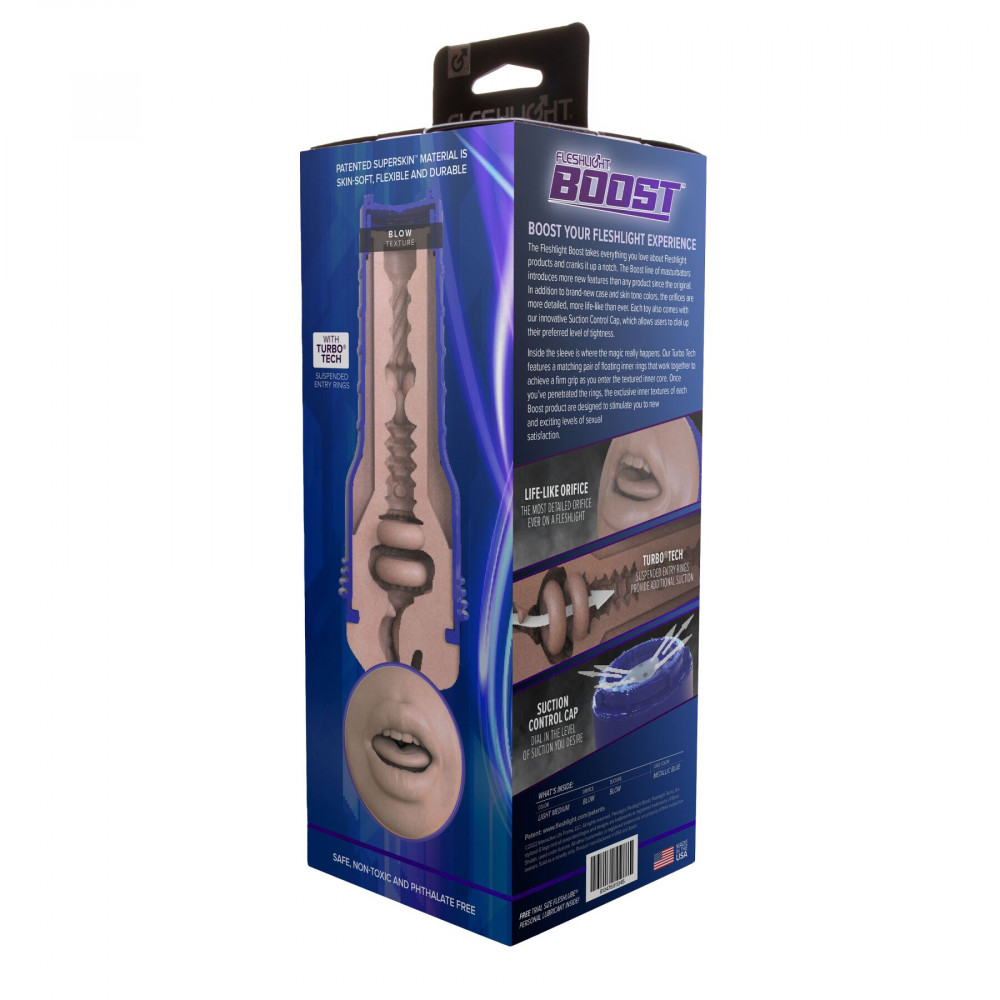 Мастурбаторы оральные - Мастурбатор-ротик Fleshlight Boost Blow, плавающие кольца Turbo Tech 1