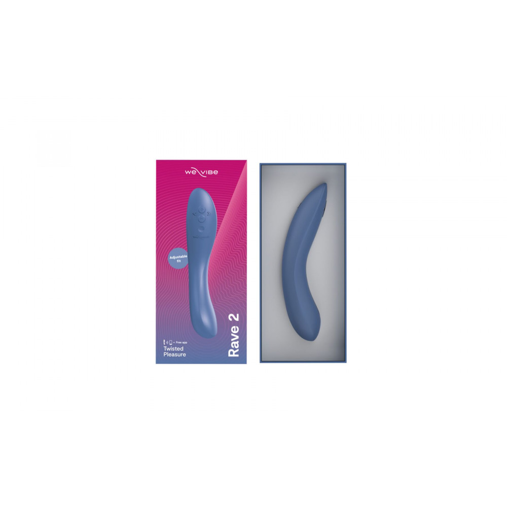 Стимулятор точки G - Смарт-вибратор We-Vibe Rave 2 Twisted Pleasure Blue, для точки G и входа во влагалище, 2 мотора 3