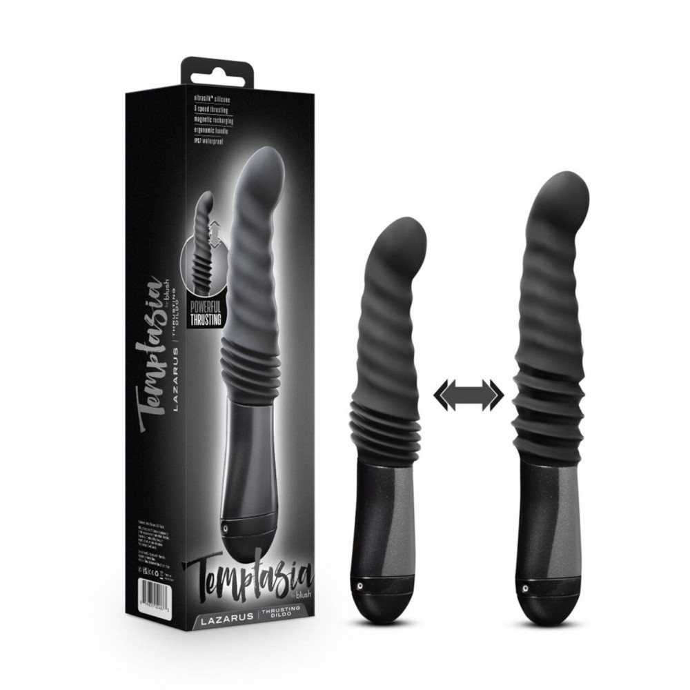 Вибраторы пульсаторы - Пульсатор Temptasia by Blush - Lazarus Thrusting Dildo - Black 3