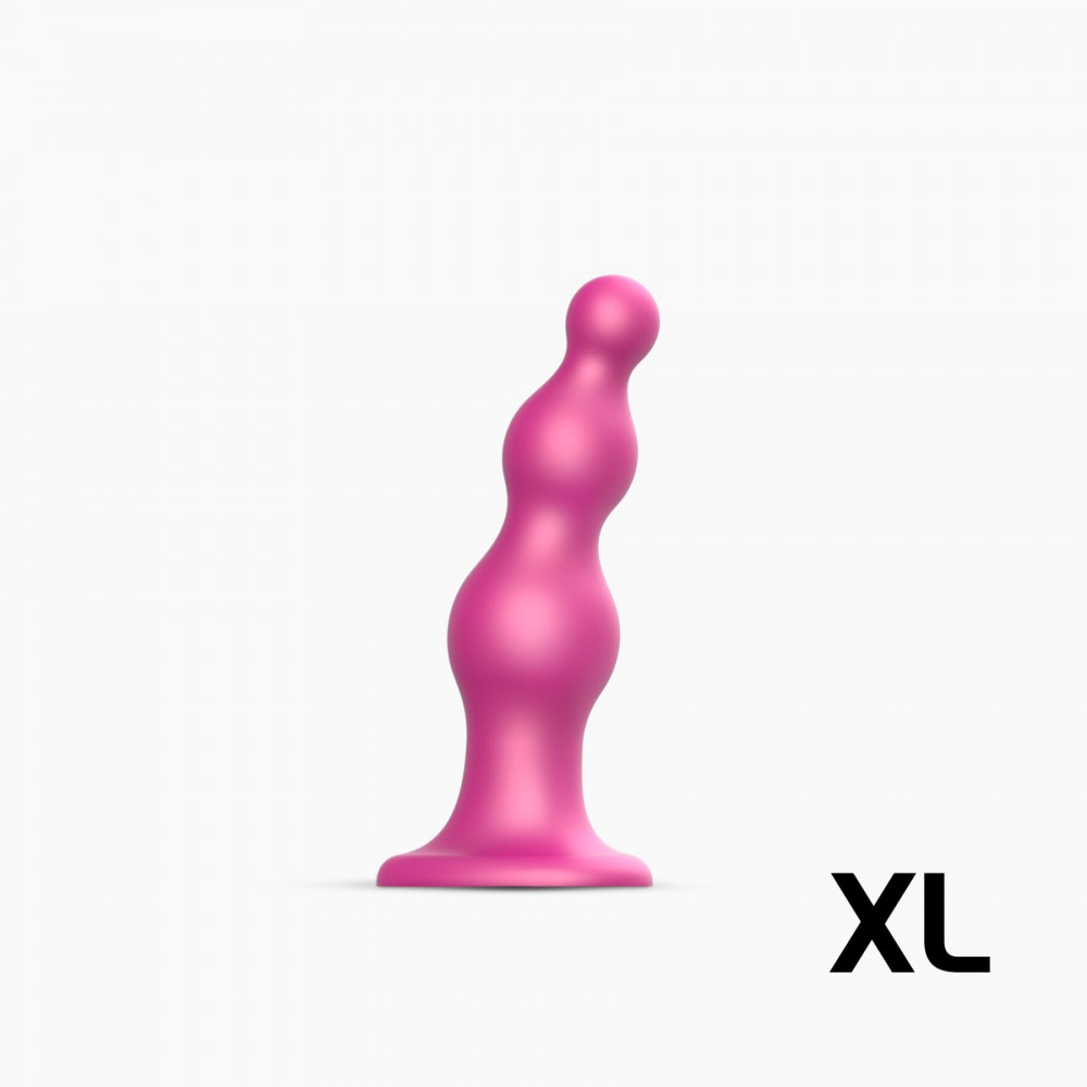 Страпон - Насадка для страпона Strap-On-Me Dildo Plug Beads Framboise Metallic XL