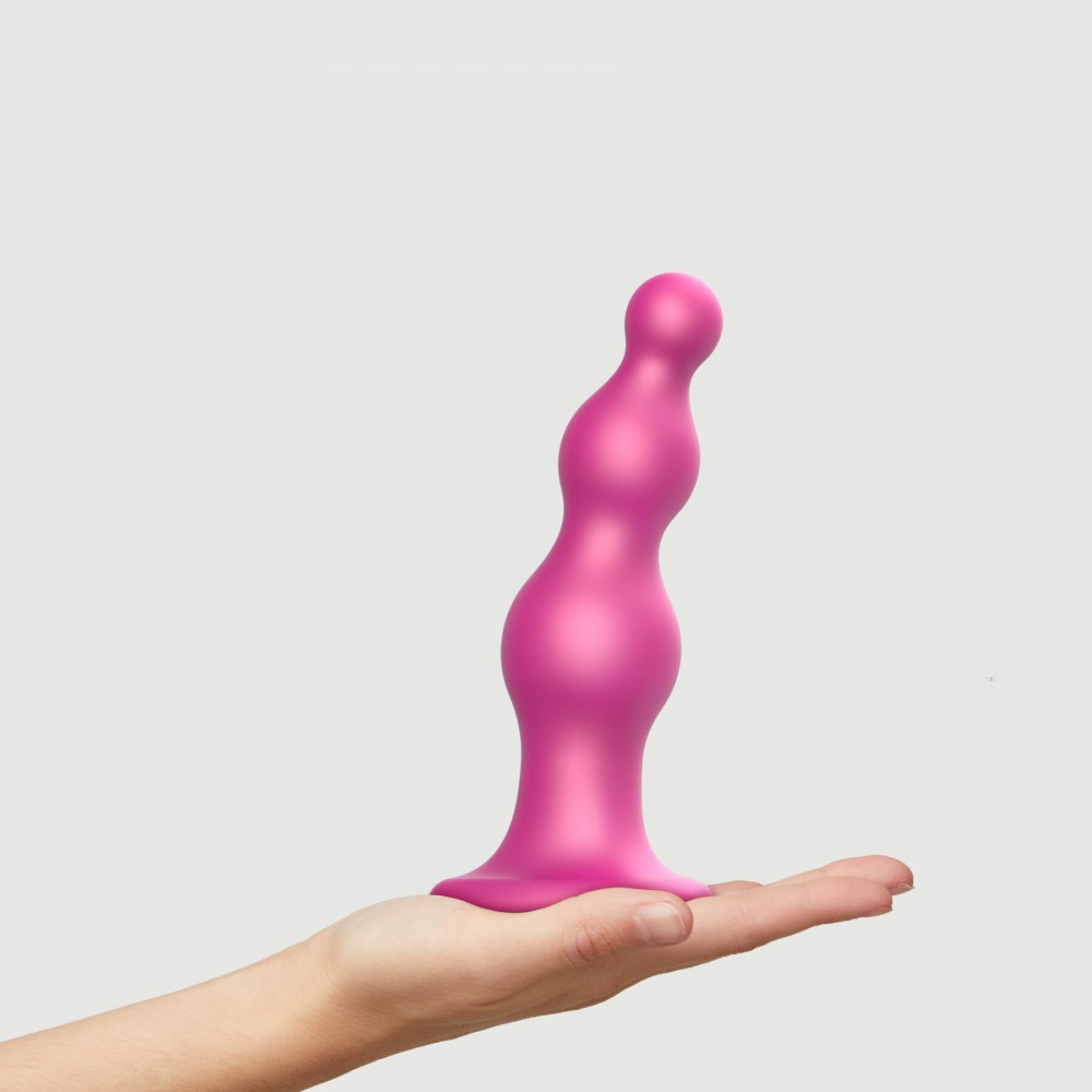 Страпон - Насадка для страпона Strap-On-Me Dildo Plug Beads Framboise Metallic XL 5