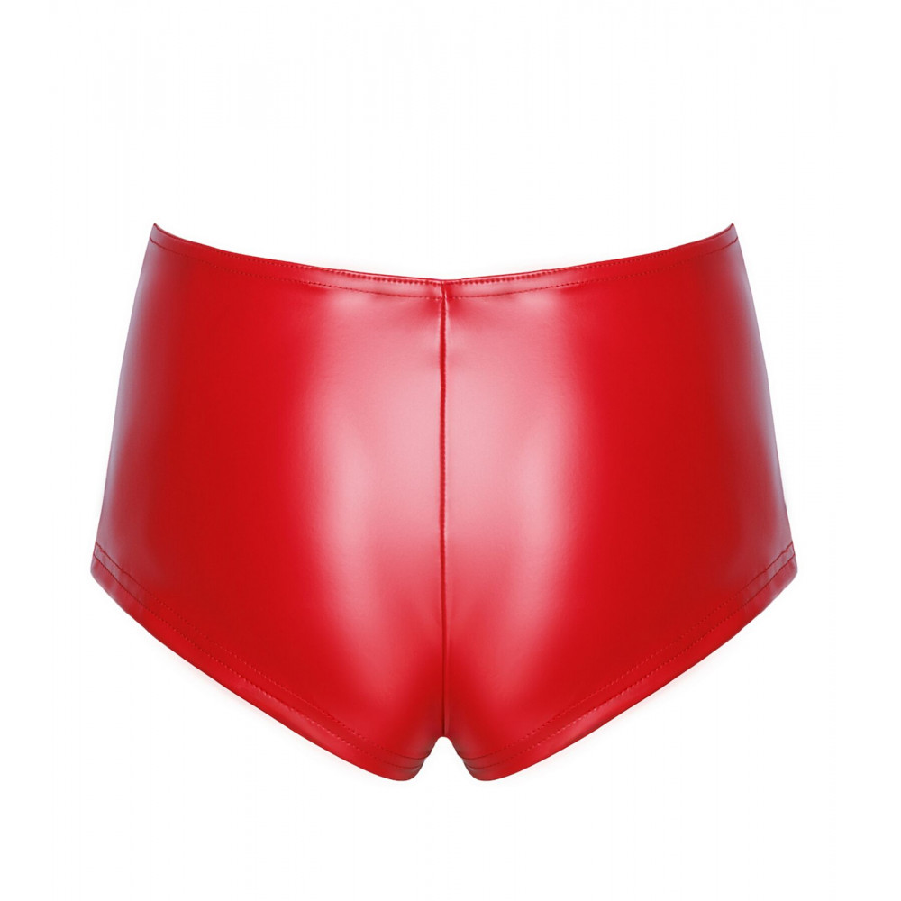 Женское эротическое белье - Шорты Noir Handmade F356 Red powerwetlook shorts - S 6