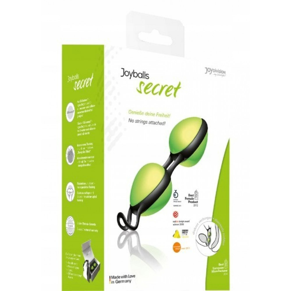 Секс игрушки - Вагинальные шарики Joyballs secret, Зелено-черные 1
