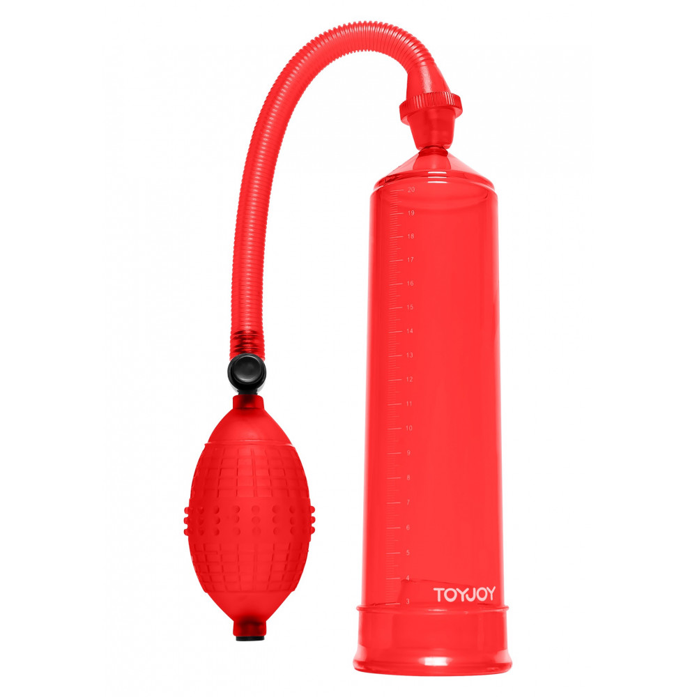 Секс игрушки - Вакуумная помпа для члена Toy Joy Power Pump механическая, красная