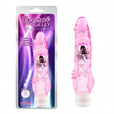 Вибратор с дополнительной стимуляцией клитора Chisa Crystal Jellie на батарейках, розовый