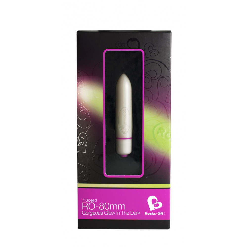 Вибропули  - Вибратор Rocks Off Coloured 7 Speed RO-80mm Glow In The Dark 1