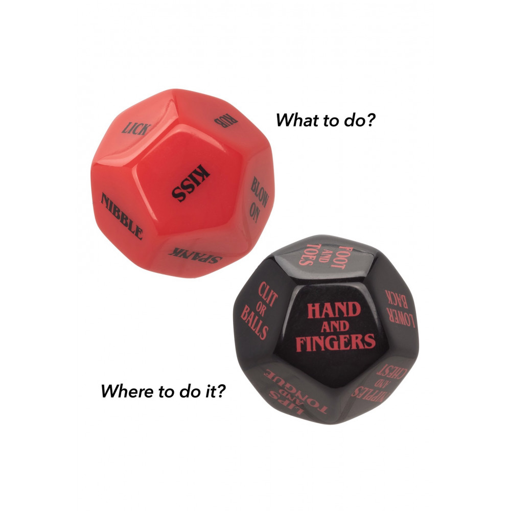 Секс игрушки - Игральные секс-кубики для пары CalExotic Roll Play-Naughty Dice Set, красно-черные 3
