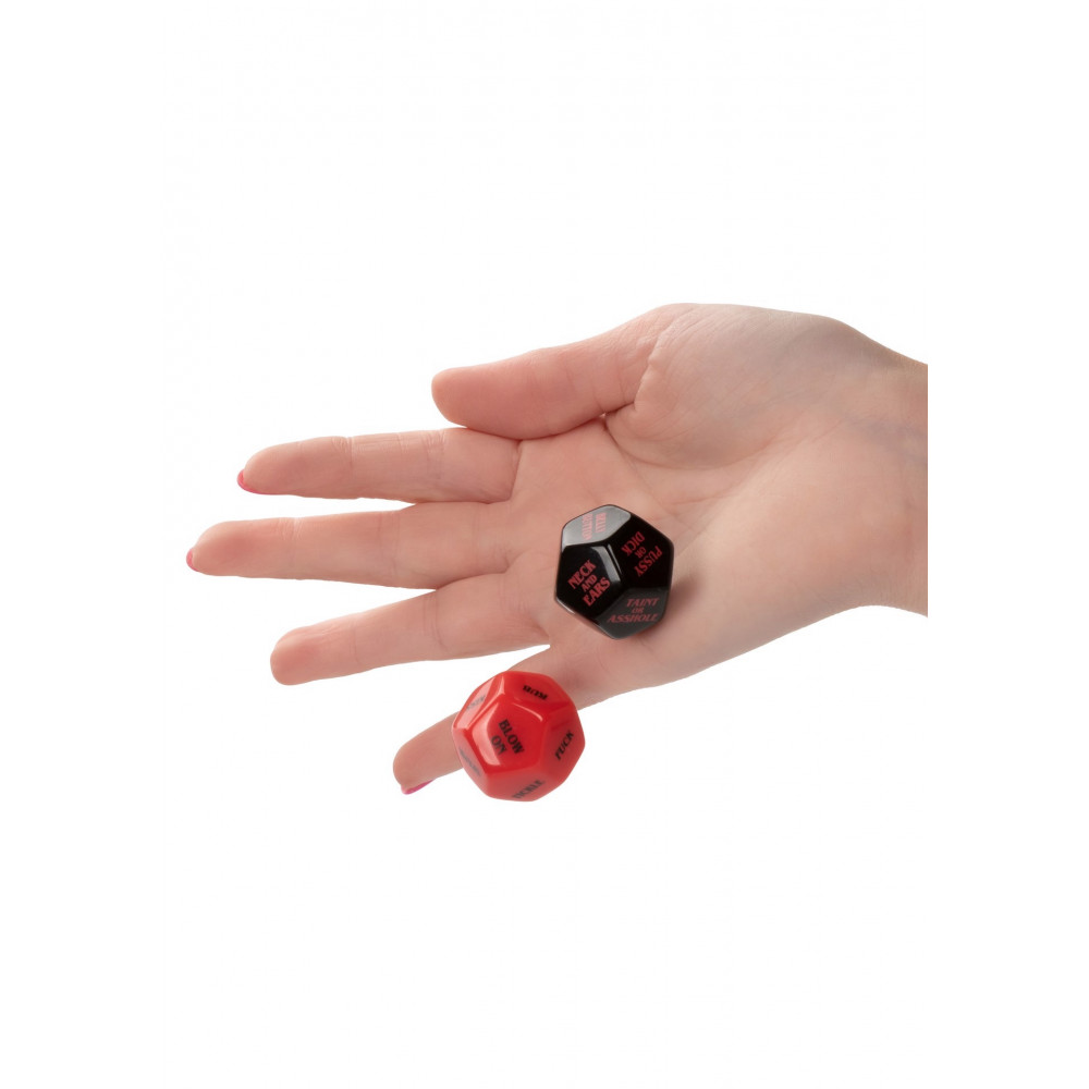 Секс игрушки - Игральные секс-кубики для пары CalExotic Roll Play-Naughty Dice Set, красно-черные 4