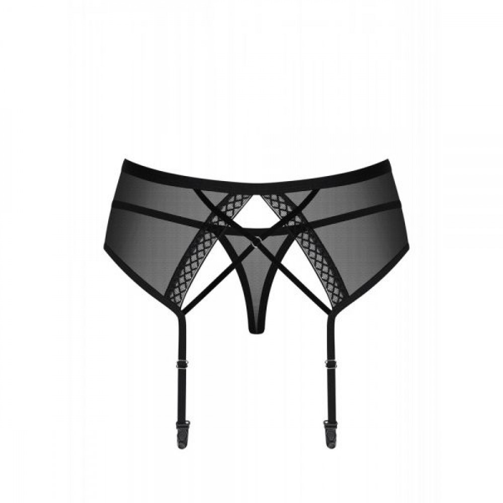 Чулки - Пояс со стрингами Obsessive 855-GAR-1 garter belt & thong L/XL 3